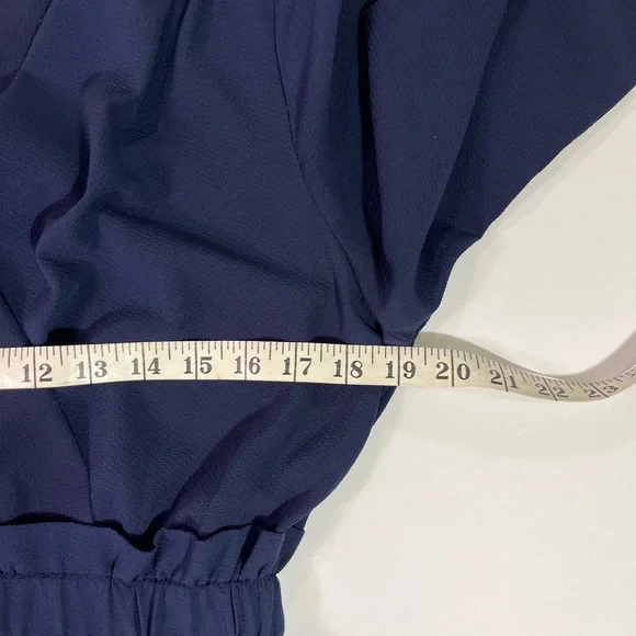 Monteau Los Angeles Women’s Blue V-Neck Long Sleeve Knee Length Dress Size Large - Picture 7 of 10